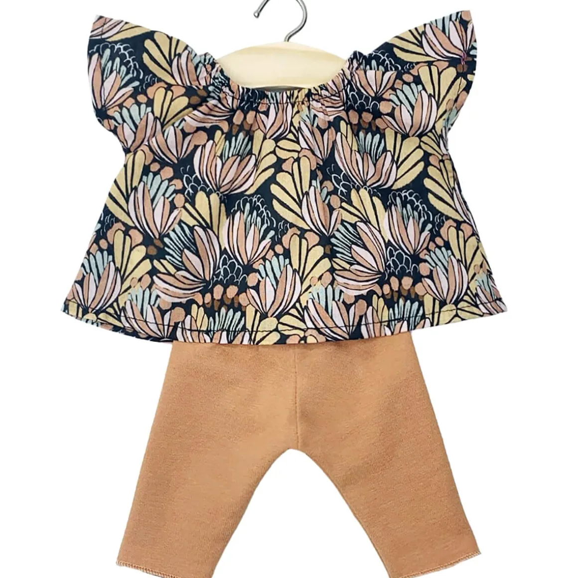 Mazarine Outfit (34cm Doll) in Water Flowers Print / Brown Sugar by Minikane