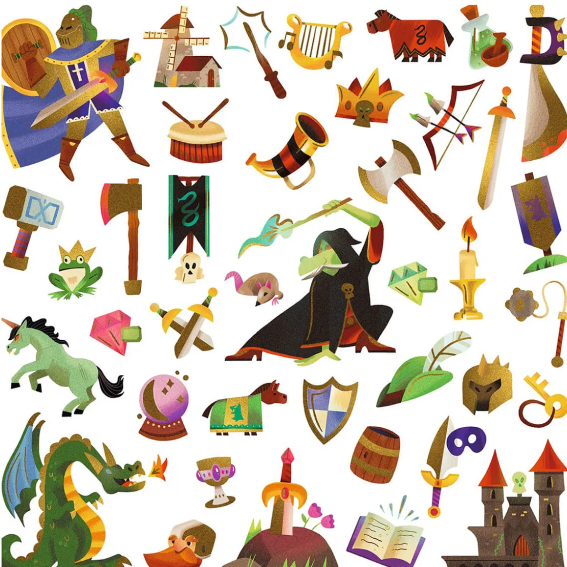 Medieval 160 Metallic Stickers by Djeco