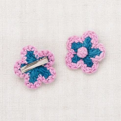 Medium Flower Clip Set in Prussian Blue by Misha & Puff