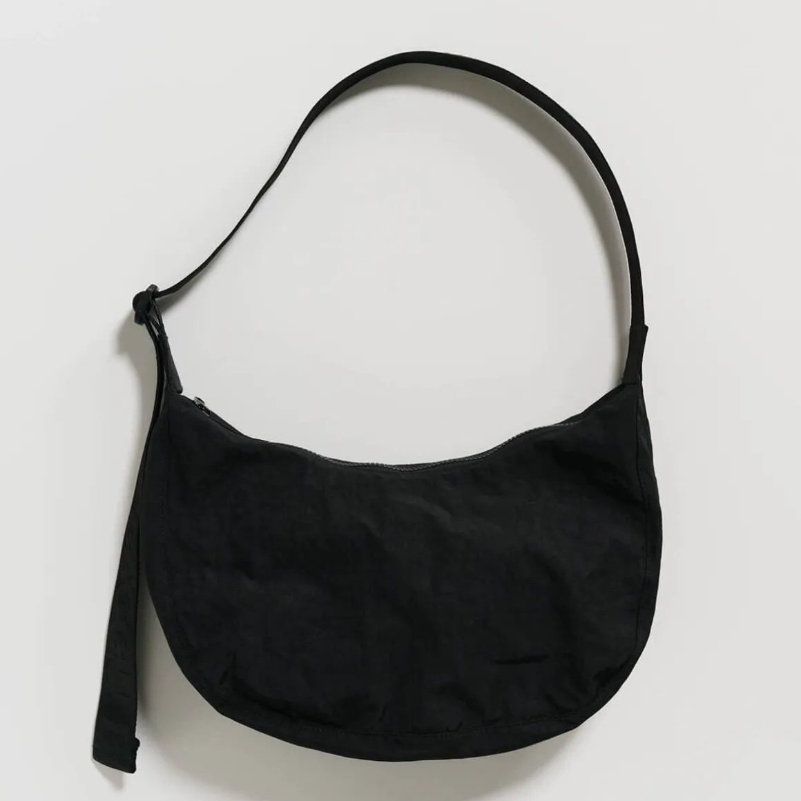 Medium Nylon Crescent Bag in Black by Baggu