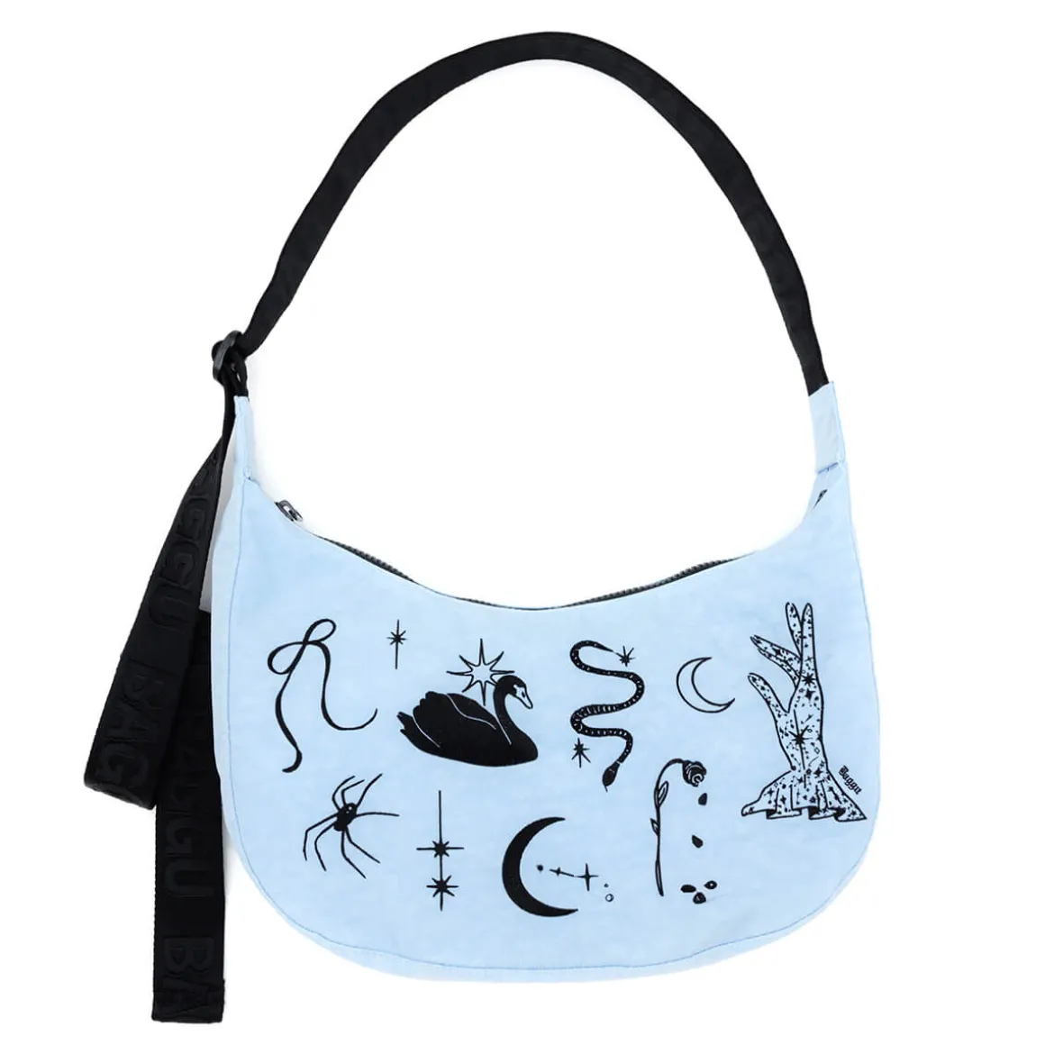 Medium Nylon Crescent Bag in Embroidered Ballet Icons by Baggu
