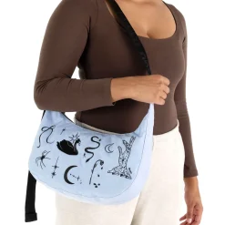 Medium Nylon Crescent Bag in Embroidered Ballet Icons by Baggu
