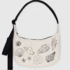 Medium Nylon Crescent Bag in Embroidered Shells by Baggu