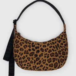 Medium Nylon Crescent Bag in Leopard by Baggu