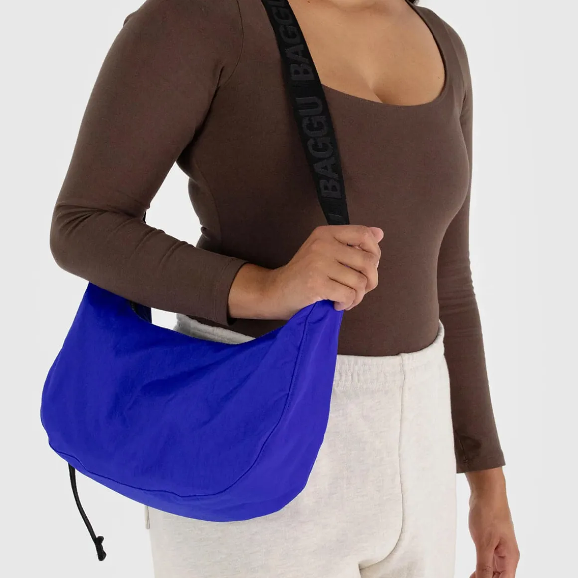Medium Nylon Crescent Bag in Lapis by Baggu