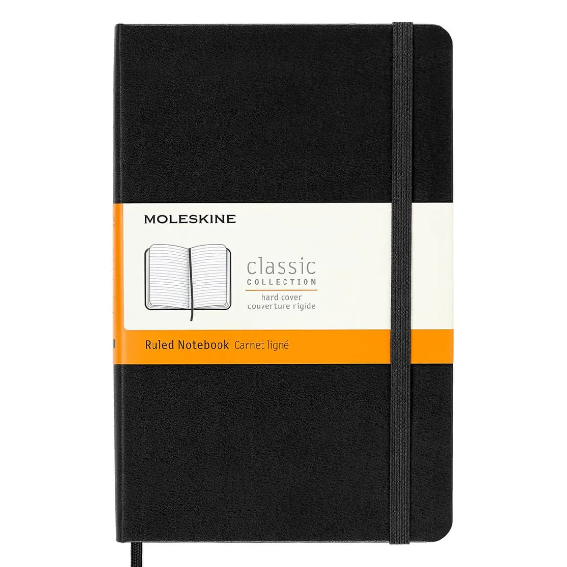 Medium Ruled Hardcover Notebook (18cm) in Black by Moleskine