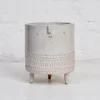 Medium Tripod Planter Pot in White Stamped by Atelier Stella