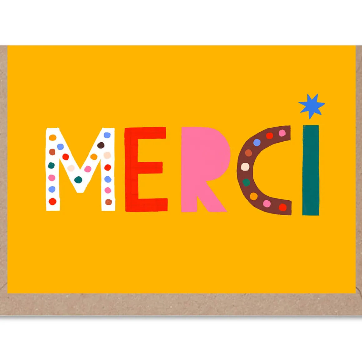 Merci Greetings Card by Rumble Cards