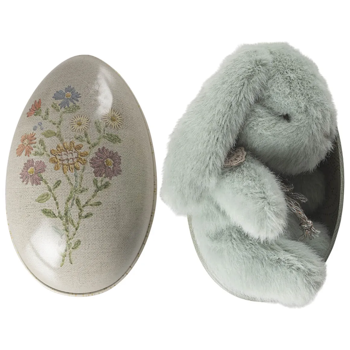 Metal Easter Egg and Mint Bunny (11cm) by Maileg