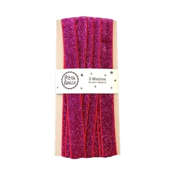 3 Metres Of Glitter Ribbon in Pink by Petra Boase