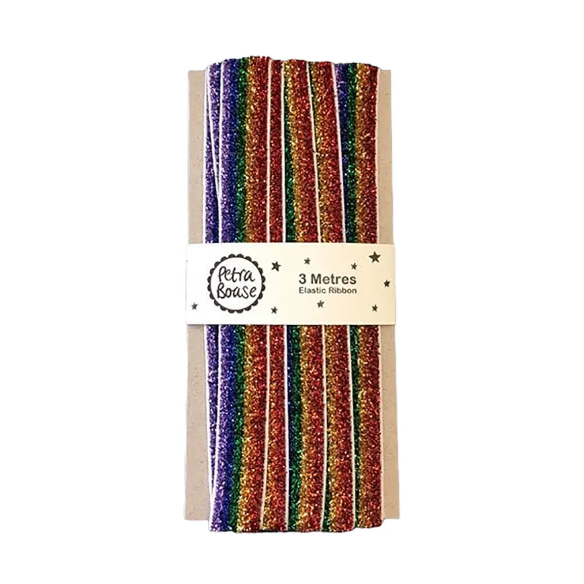 3 Metres Of Glitter Ribbon in Rainbow Glitter by Petra Boase