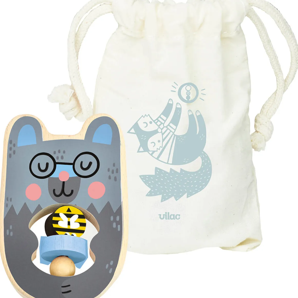 Michelle Carlslund Bear Rattle by Vilac
