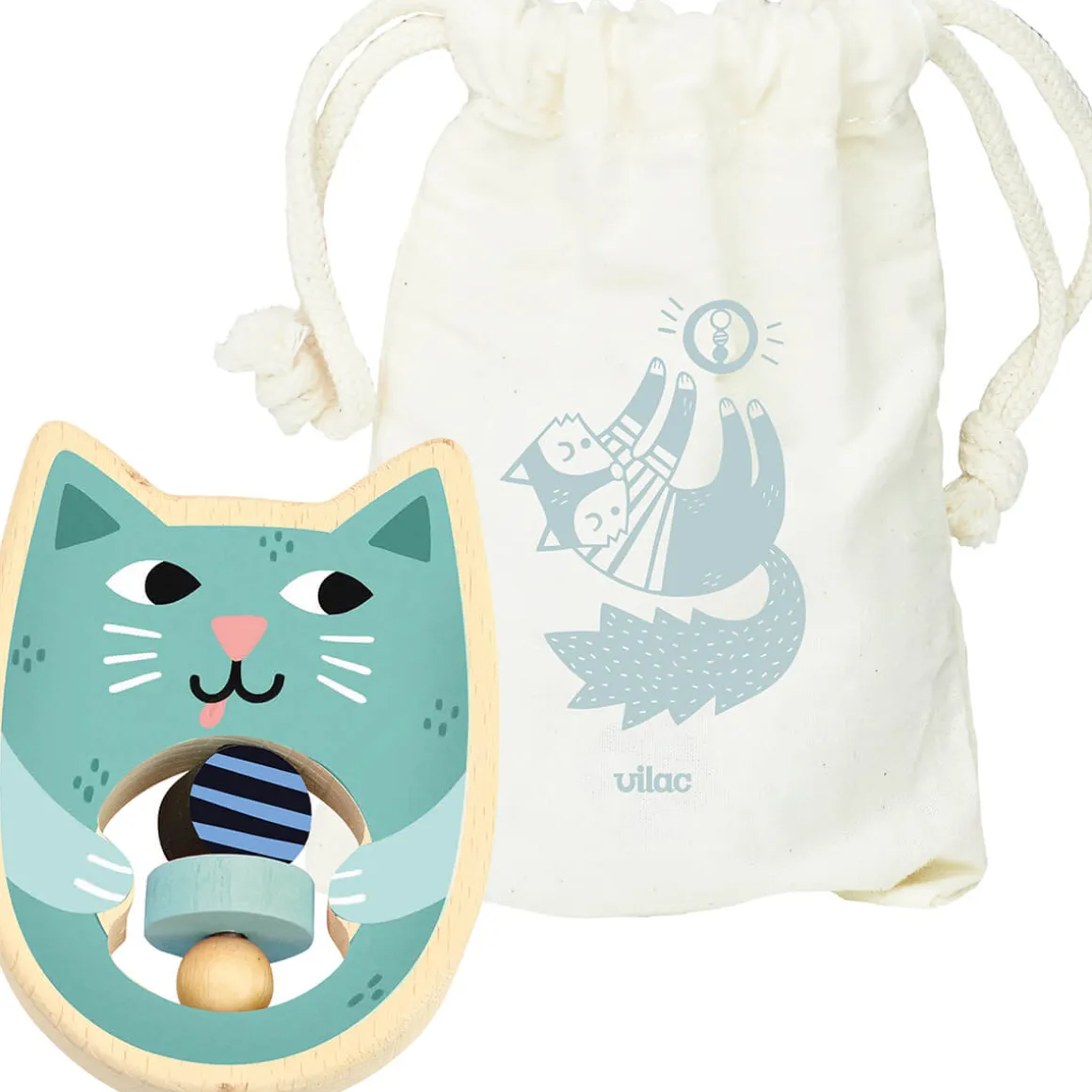 Michelle Carlslund Cat Rattle by Vilac