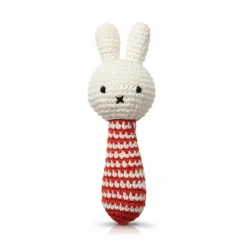 Miffy Rattle In Red Stripes by Miffy Handmade