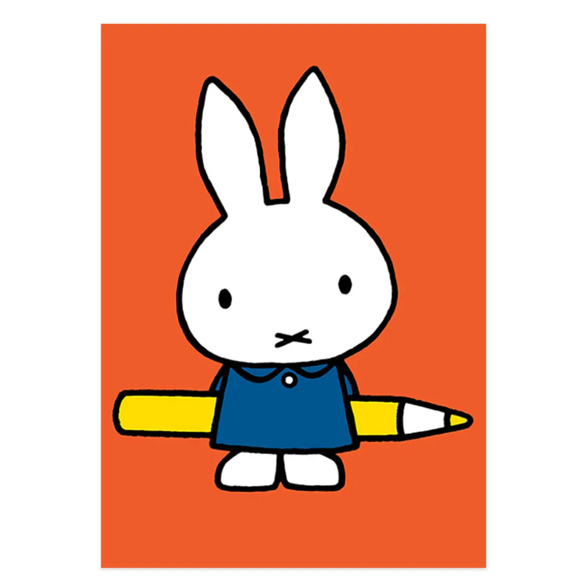 Miffy With Pencil Greetings Card by Dick Bruna for Hype Card