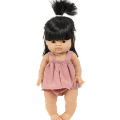 Mila Outfit (34cm Doll) in Tea Rose Plumeti by Minikane