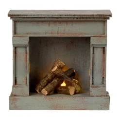Miniature Fireplace in Vintage Blue by Maileg
