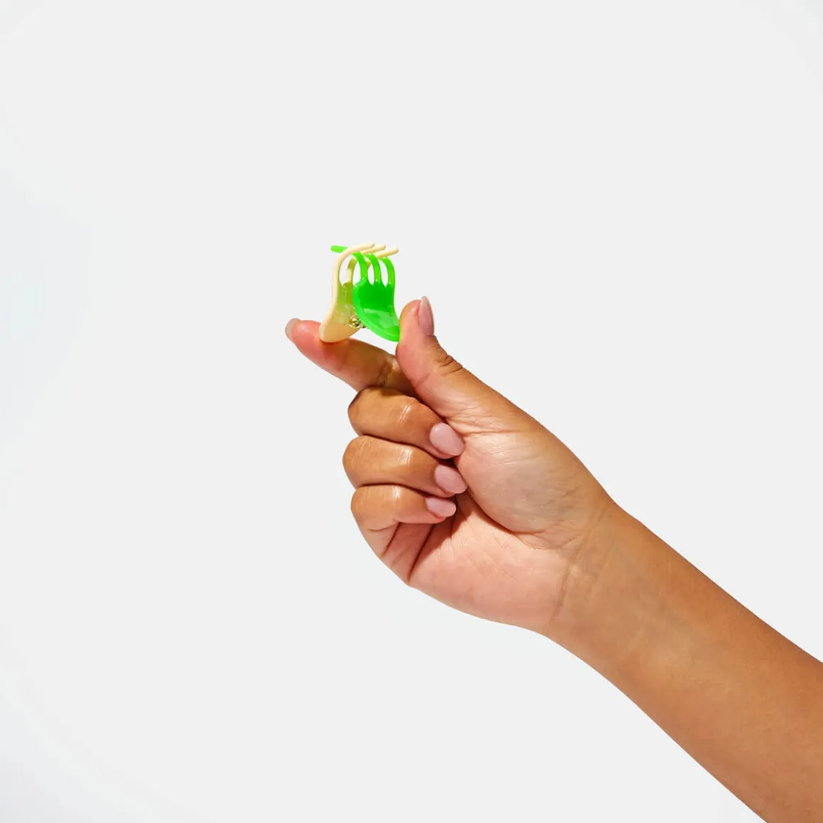 Mini Hair Claw in Neon Green / Nude by Chunks