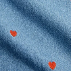 Mini Hearts AOP Woven Dress in Blue by Mini Rodini