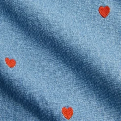 Mini Hearts AOP Woven Trousers in Blue by Mini Rodini