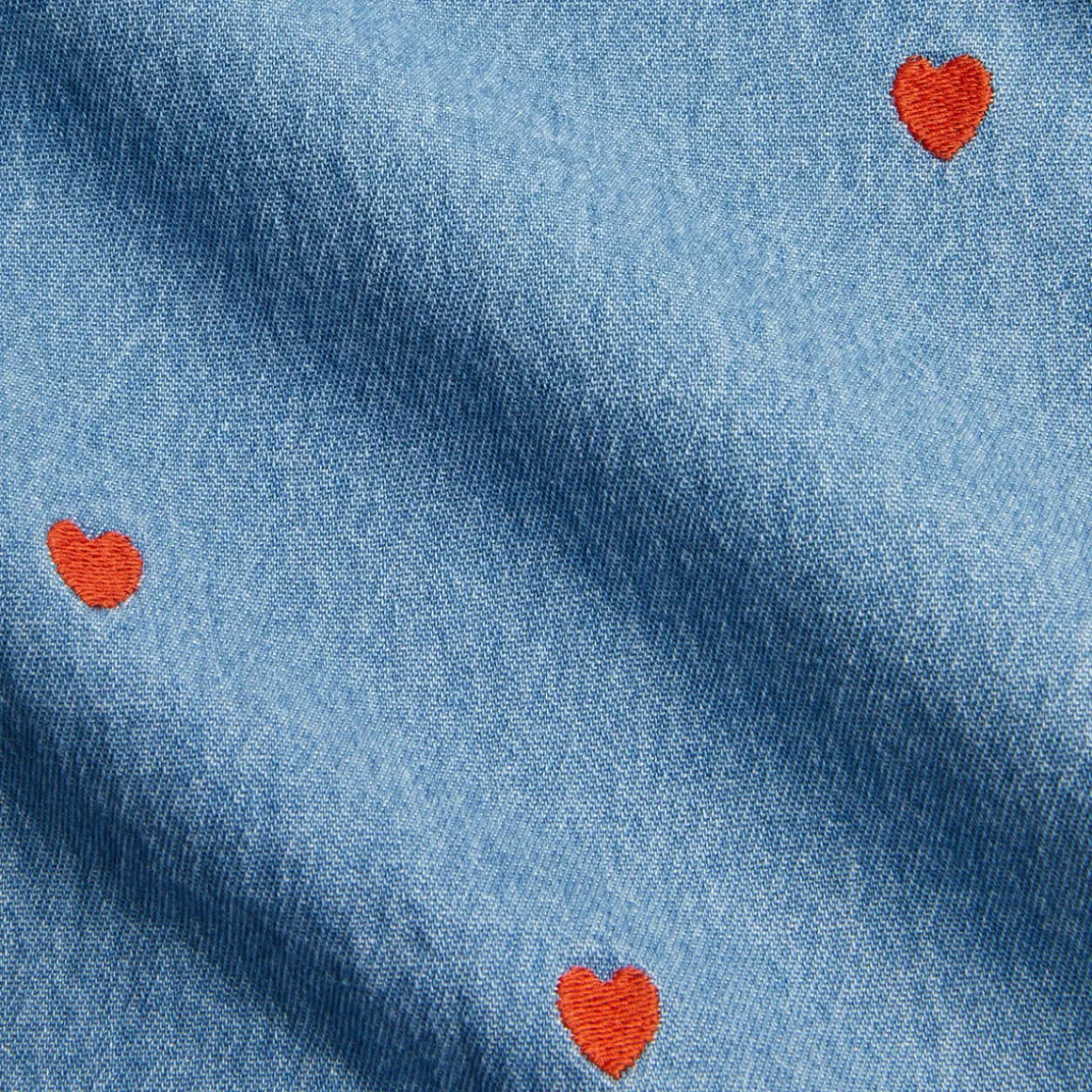 Mini Hearts AOP Woven Trousers in Blue by Mini Rodini