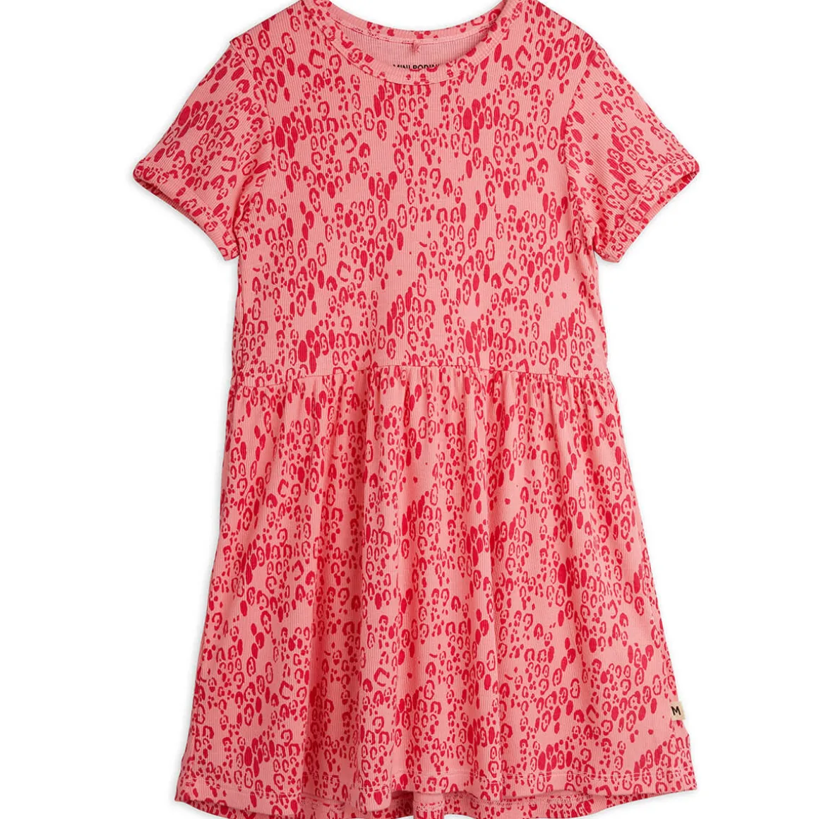 Mini Leopard AOP Dress in Pink by Mini Rodini