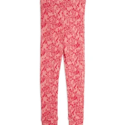 Mini Leopard AOP Leggings in Pink by Mini Rodini