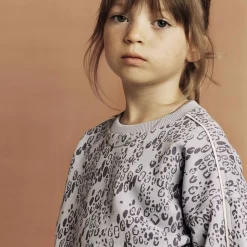 Mini Leopard Sweatshirt in Purple by Mini Rodini