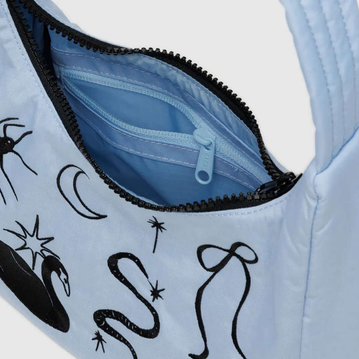 Mini Nylon Shoulder Bag in Embroidered Ballet Icons by Baggu
