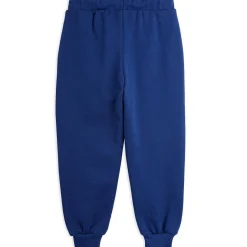 Mini Rodini Society Embroidered Sweatpants in Blue by Mini Rodini