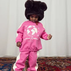 Mini Rodini Society Sweatpants in Pink by Mini Rodini