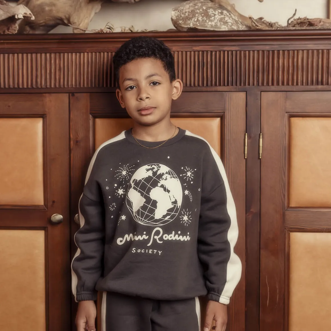 Mini Rodini Society Sweatshirt in Grey by Mini Rodini