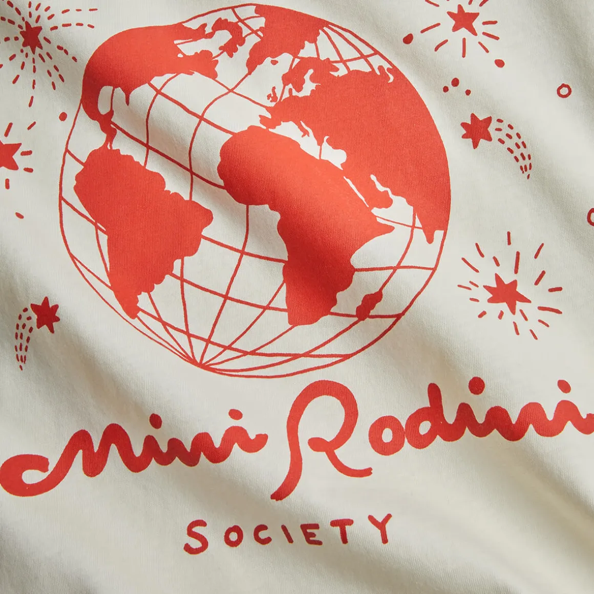 Mini Rodini Society Tee in Off White by Mini Rodini