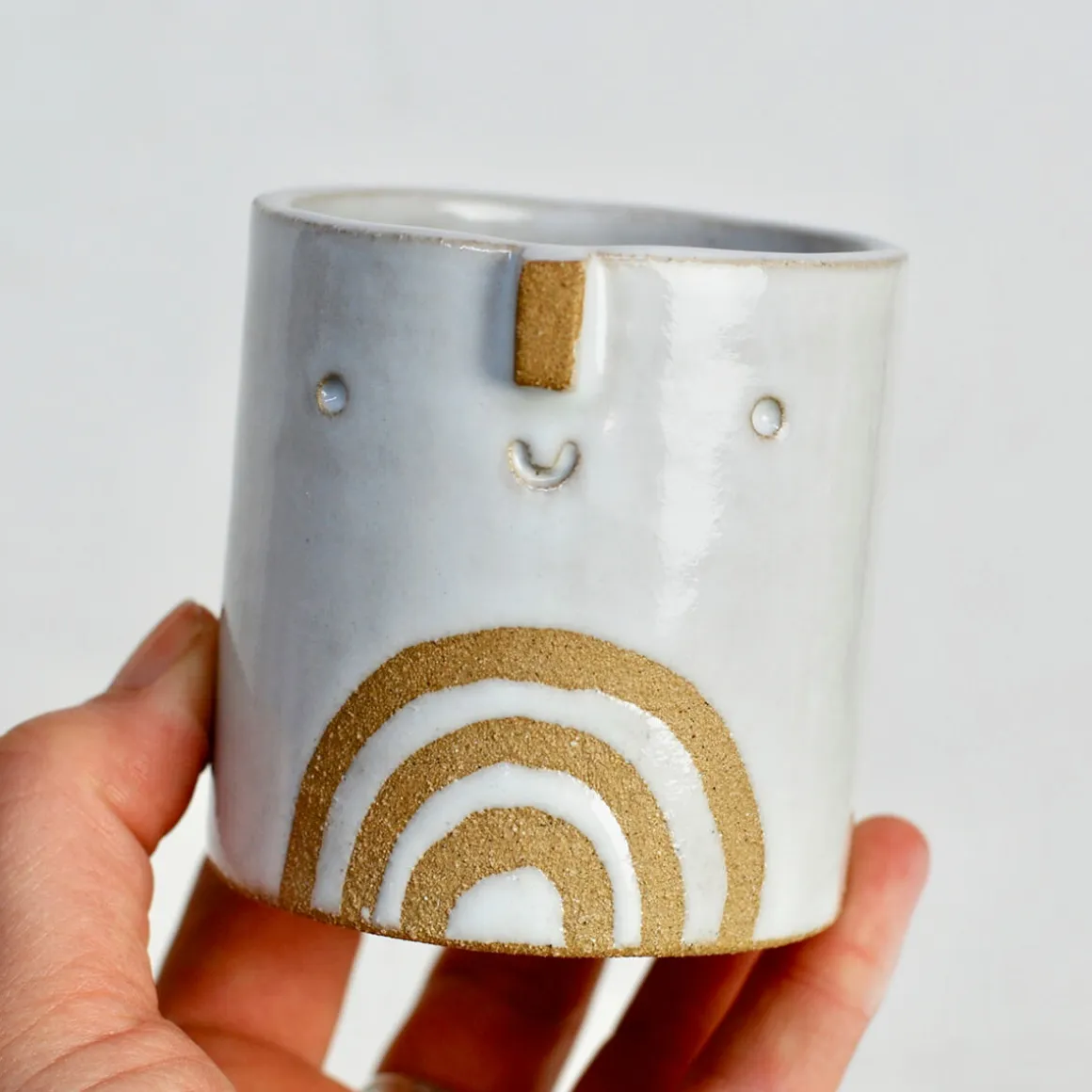 Mini Succulent Pot in White / Rainbow by Atelier Stella