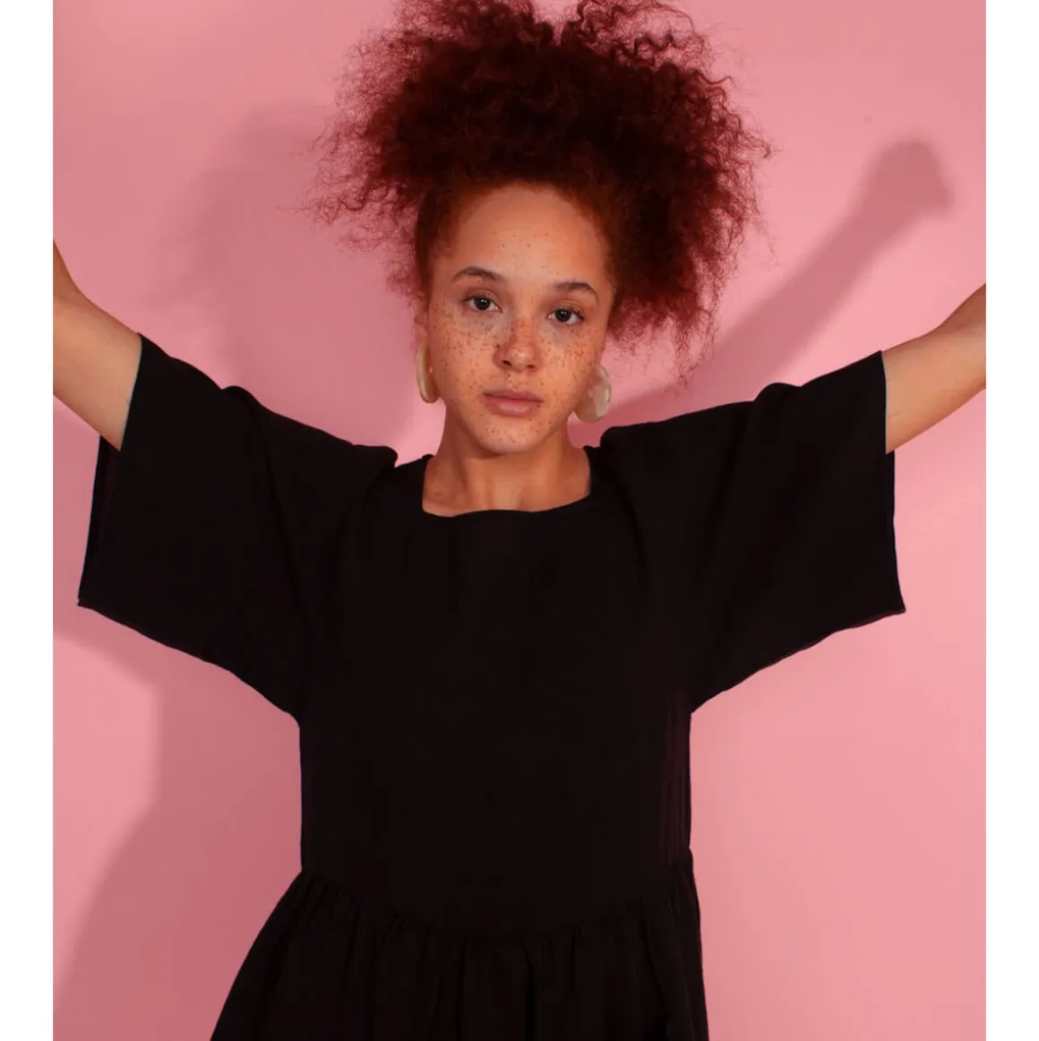Mitch Linen Dress in Black by L.F.Markey - Last One In Stock - UK 10