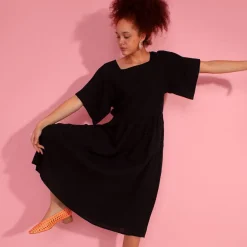 Mitch Linen Dress in Black by L.F.Markey - Last One In Stock - UK 10
