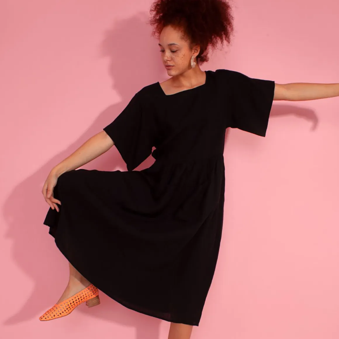 Mitch Linen Dress in Black by L.F.Markey - Last One In Stock - UK 10