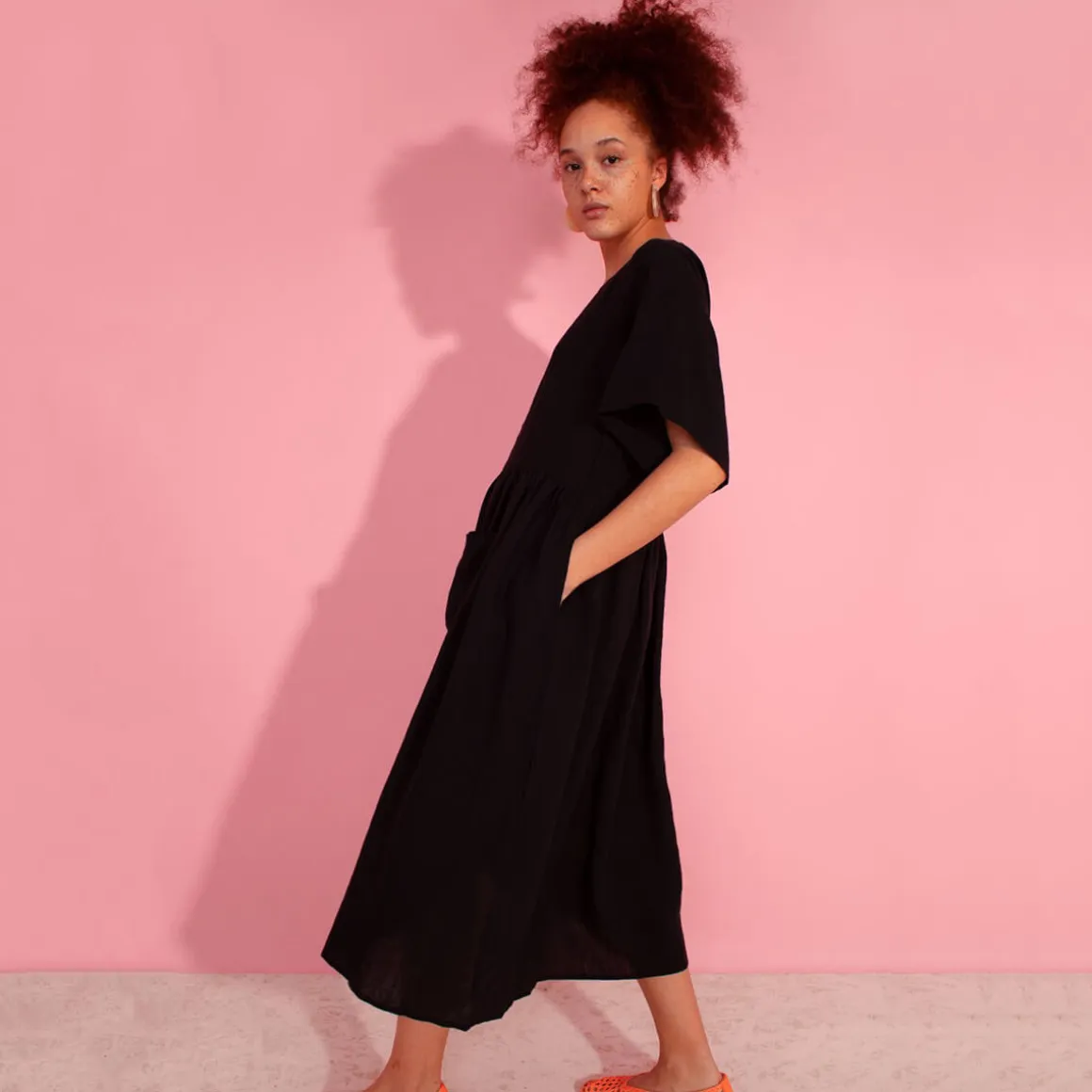 Mitch Linen Dress in Black by L.F.Markey - Last One In Stock - UK 10