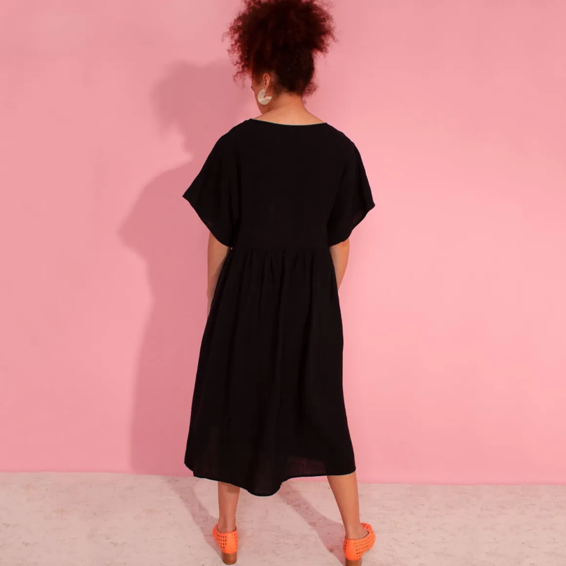 Mitch Linen Dress in Black by L.F.Markey - Last One In Stock - UK 10