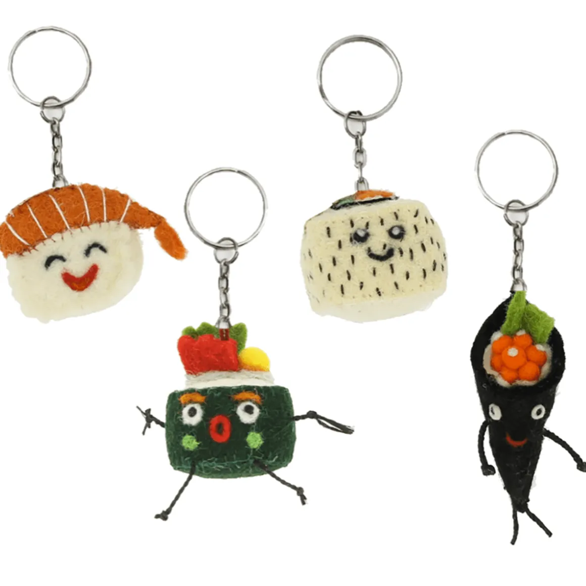 Mixed Sushi Keyrings by Fiona Walker