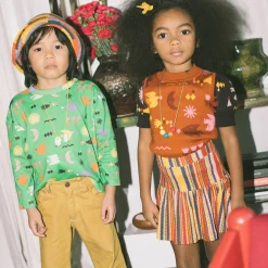 Mock Neck Shell in Gingerbread Daleyden Fête Jacquard by Misha & Puff - Last Ones In Stock - 3-6 Years
