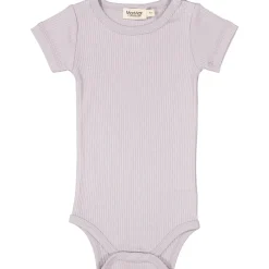 Modal Rib Short Sleeve Bodysuit in Plum Dust by MarMar Copenhagen