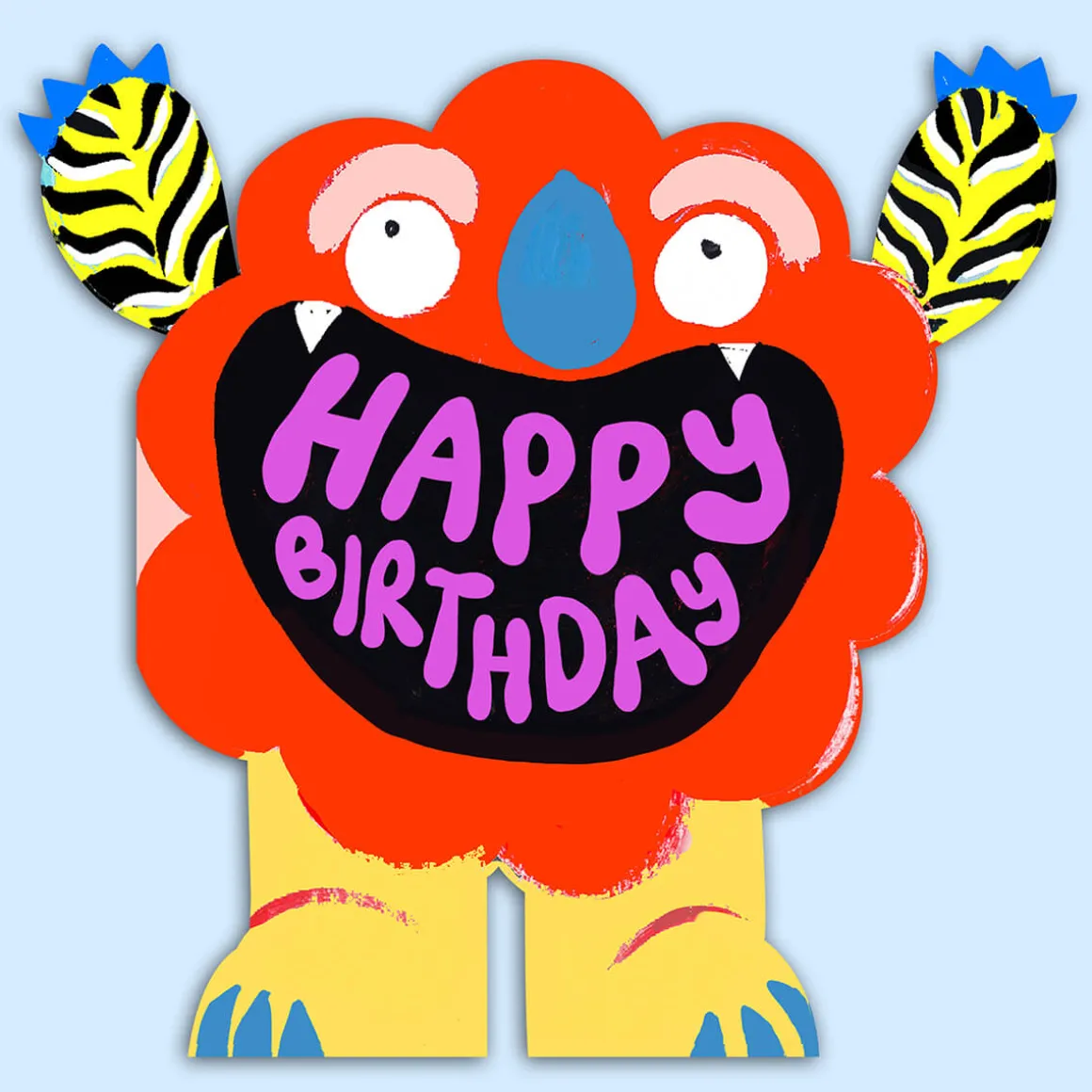 Monster Shaped Greetings Card by Eleanor Bowmer