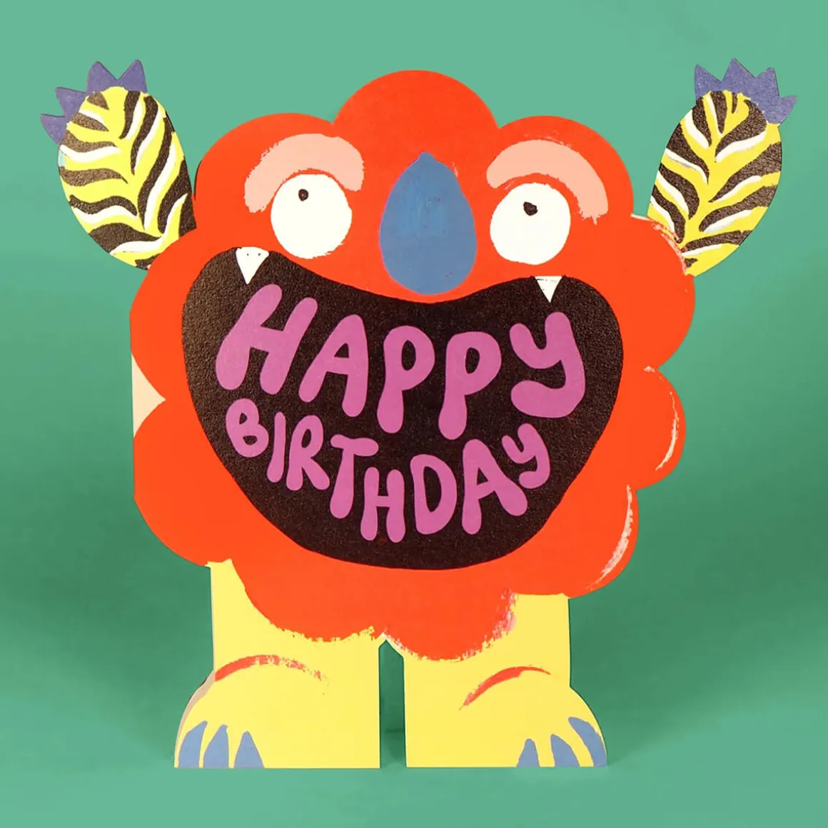 Monster Shaped Greetings Card by Eleanor Bowmer