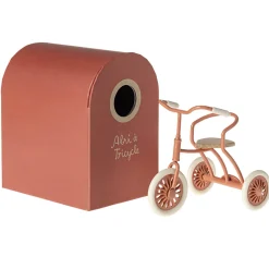 Mouse Tricycle and Garage in Coral by Maileg