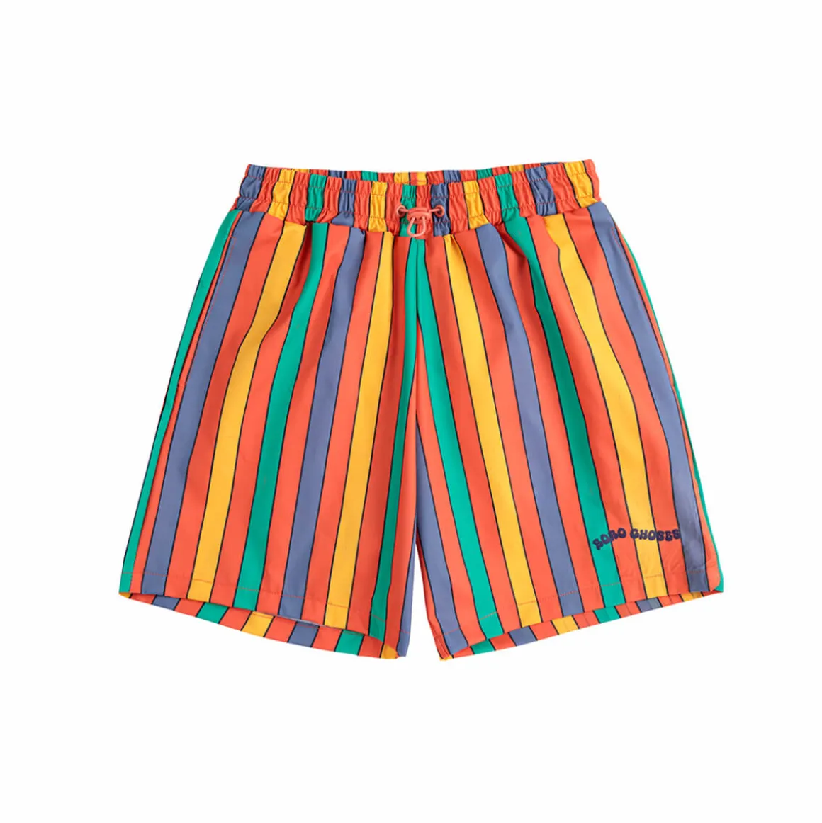 Multicolour Stripes Swim Boardshorts by Bobo Choses