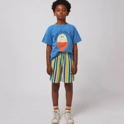 Multicolour Stripes Terry Bermuda Shorts by Bobo Choses
