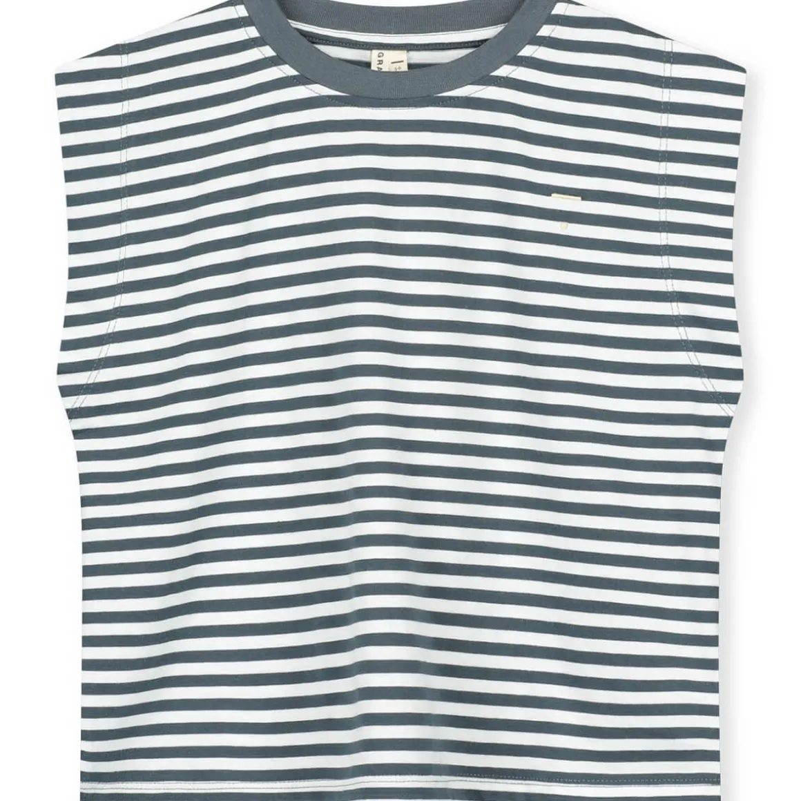 Muscle Tee in Blue Grey / Cream by Gray Label