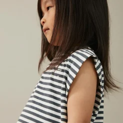Muscle Tee in Blue Grey / Cream by Gray Label