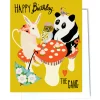 Mushroom Birthday Party Greetings Card by Elizabeth Grubaugh